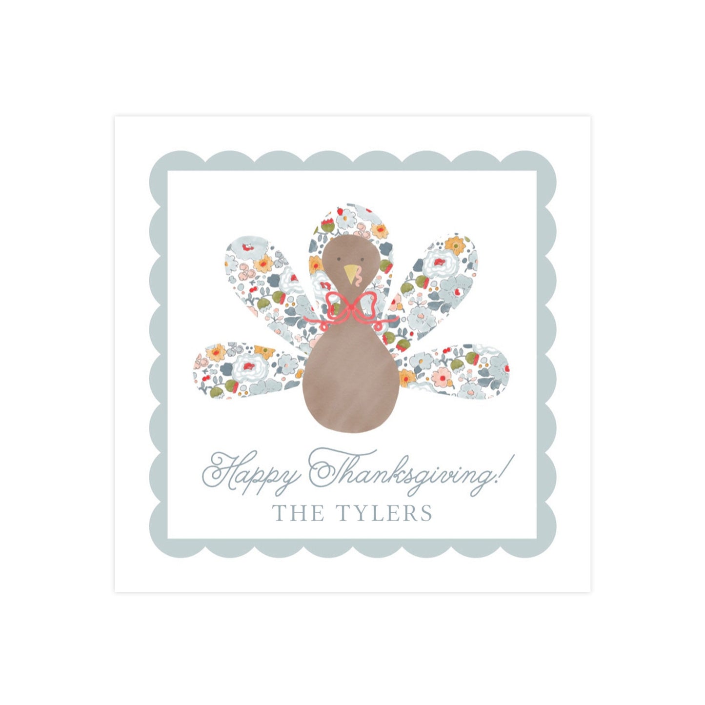 PINK FLORAL TURKEY | GIFT TAGS & STICKERS