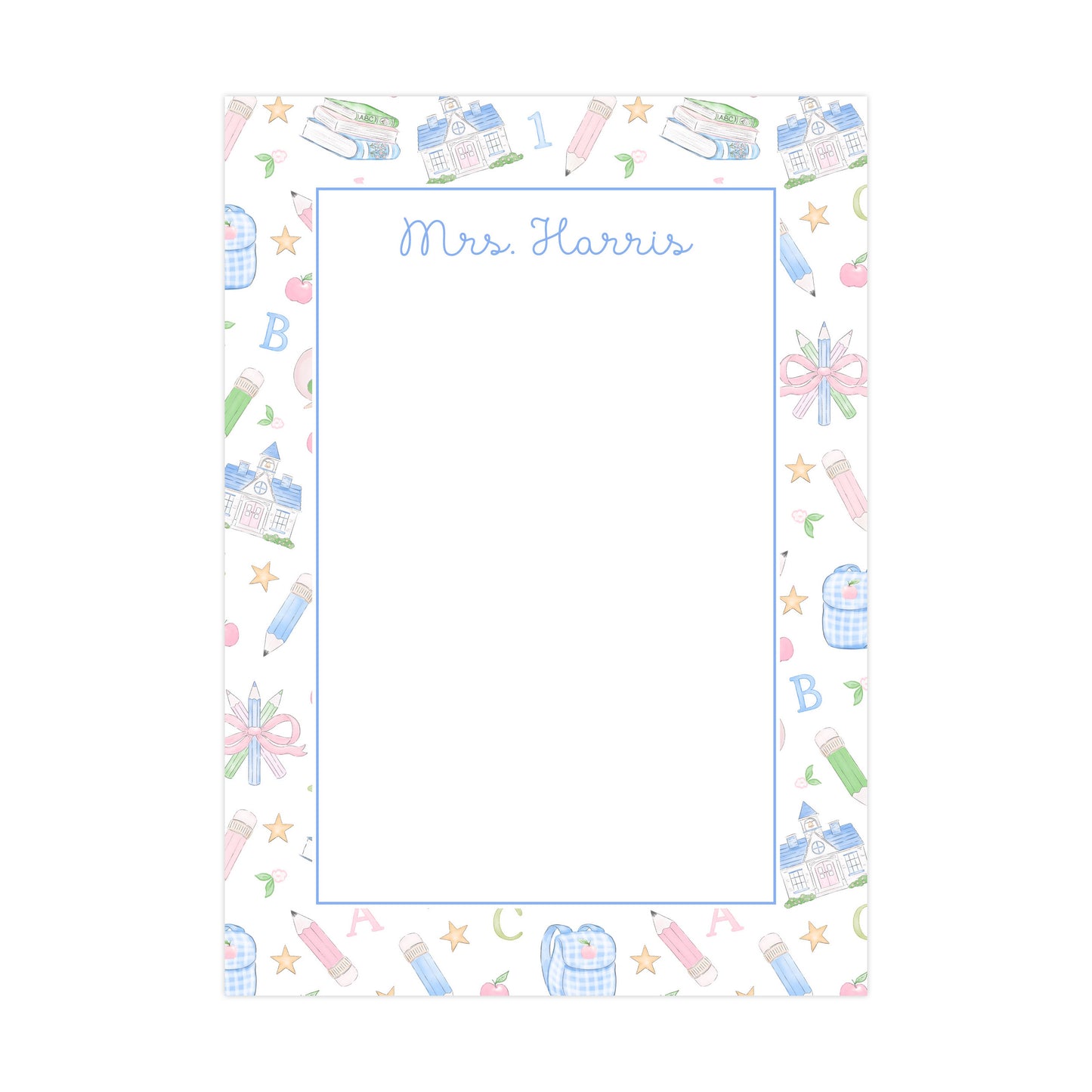 PASTEL SCHOOL DAYS (WITH BOWS) | 5" X 7" NOTEPAD