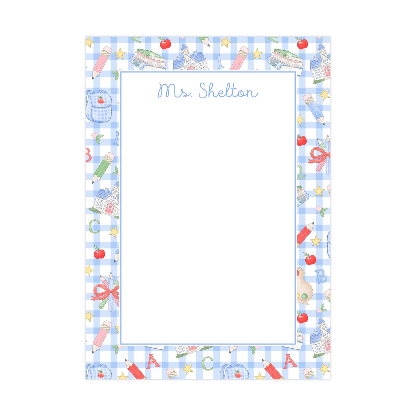 PRIMARY SCHOOL DAYS (WITH GINGHAM) | 5" X 7" NOTEPAD