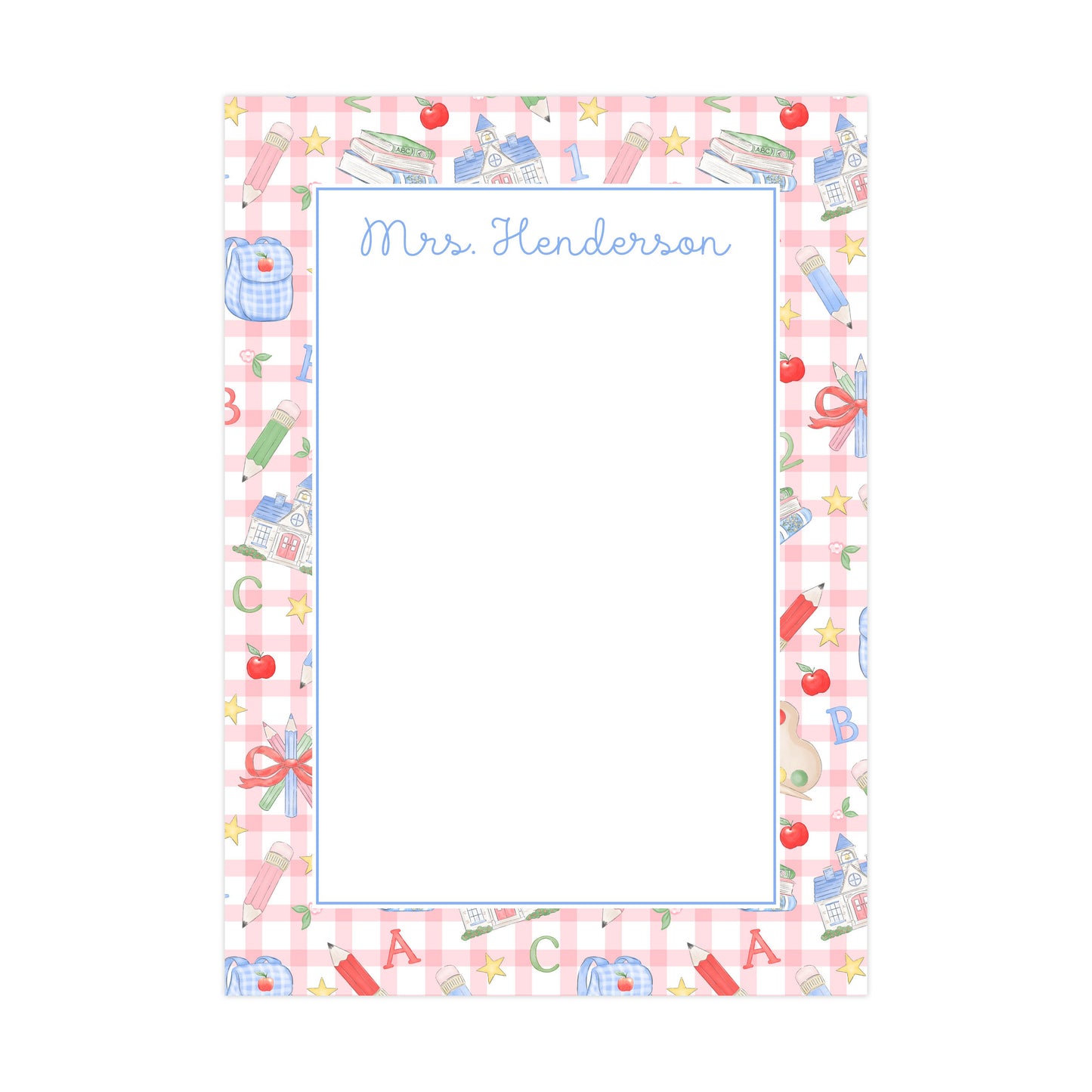 PASTEL SCHOOL DAYS (WITH GINGHAM) | 5" X 7" NOTEPAD