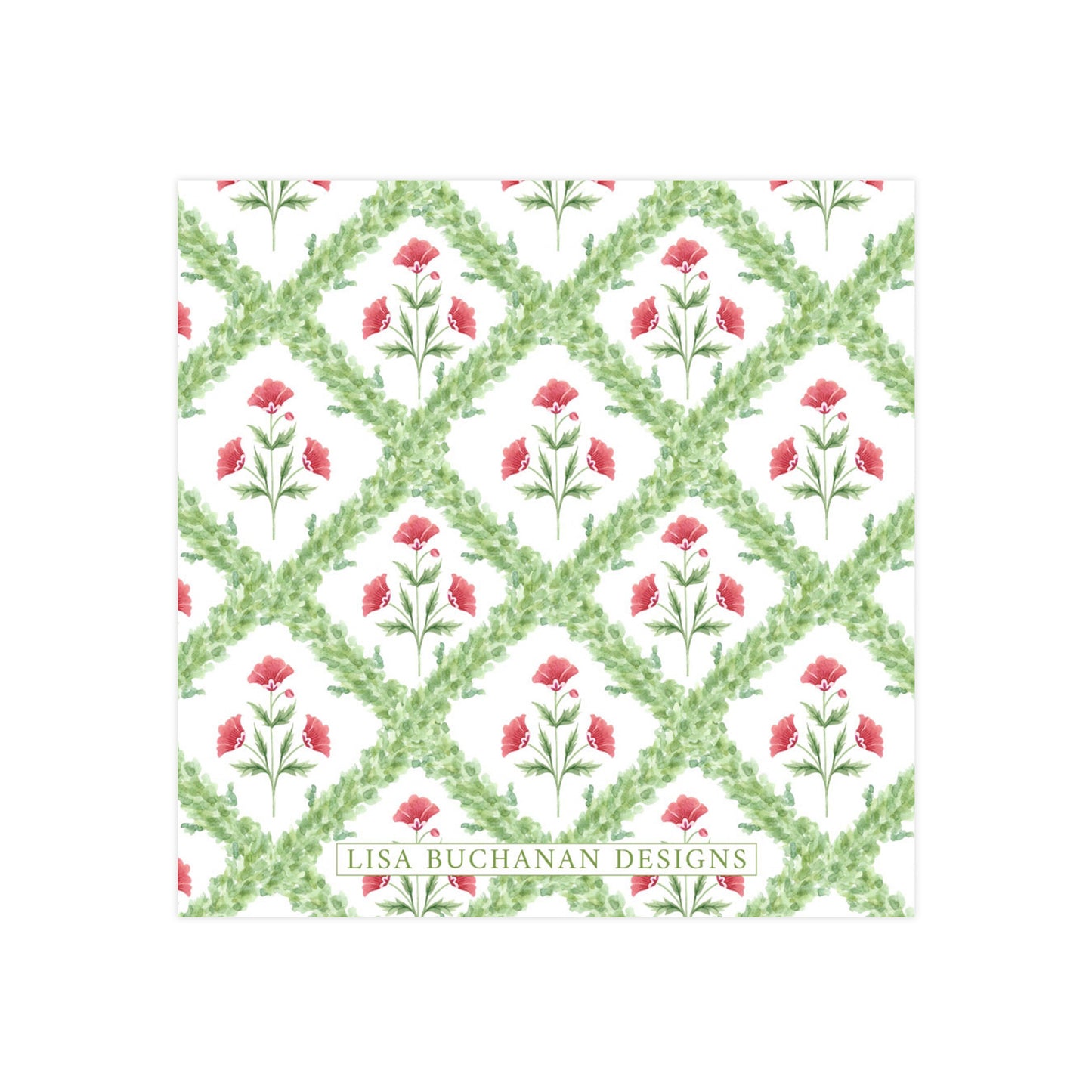 RED FLORAL LATTICE | CHRISTMAS GIFT TAGS