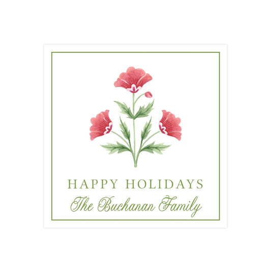 RED FLORAL LATTICE | CHRISTMAS GIFT TAGS