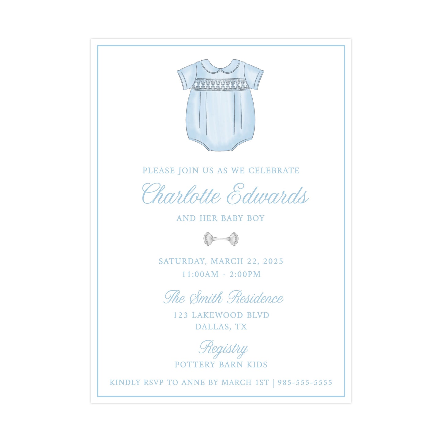 BABY BOY BUBBLE | BABY SHOWER INVITATION