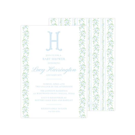 BLUE FLORAL | BABY SHOWER INVITATION