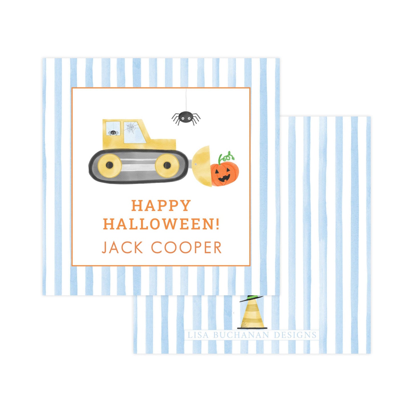 HALLOWEEN BULLDOZER | GIFT TAGS & STICKERS