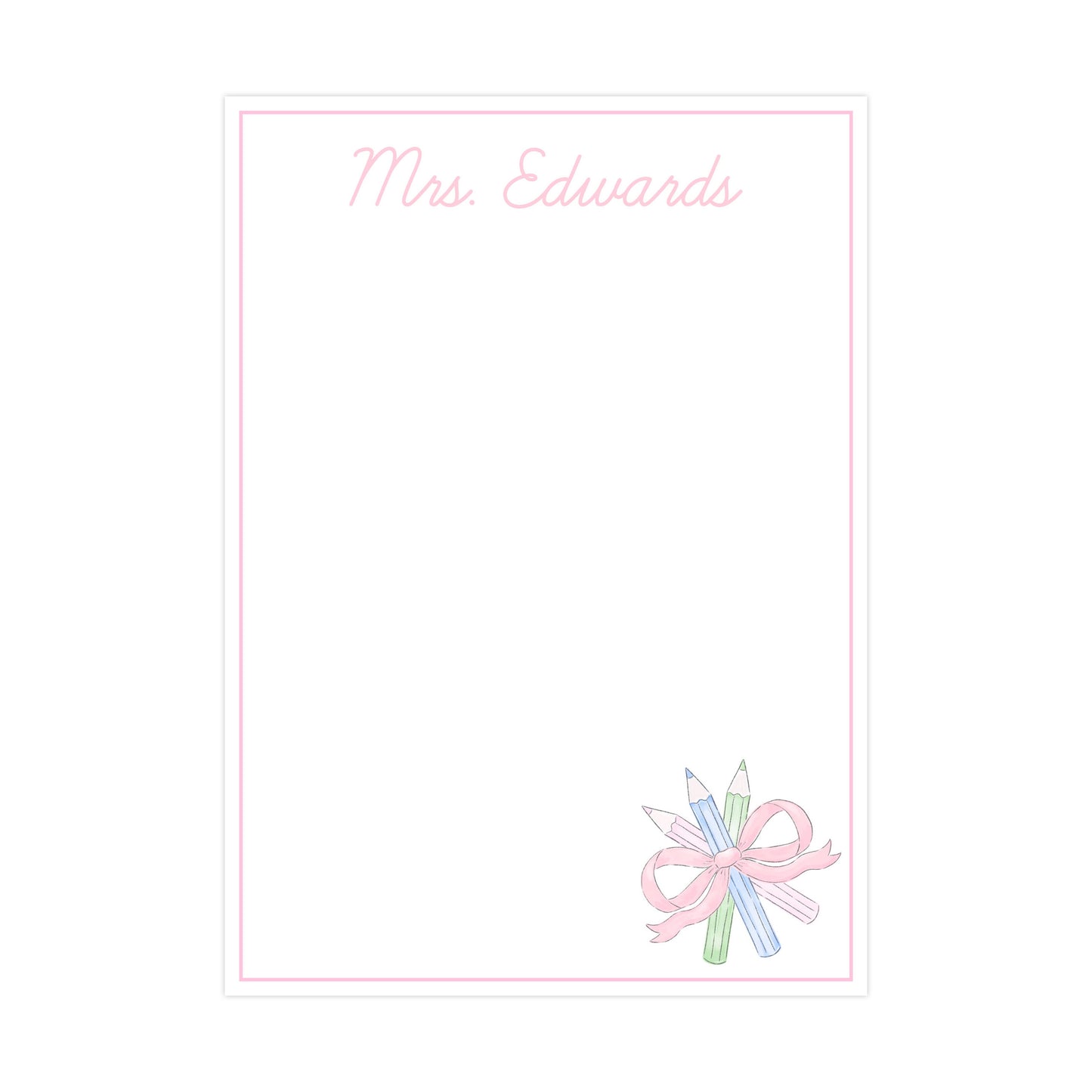 PASTEL PENCIL BUNDLE WITH BOW | 5" X 7" NOTEPAD