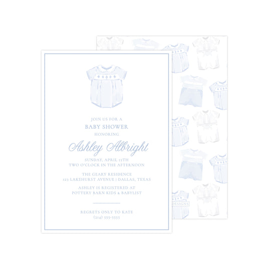 HEIRLOOM BABY (BLUE) | BABY SHOWER INVITATION