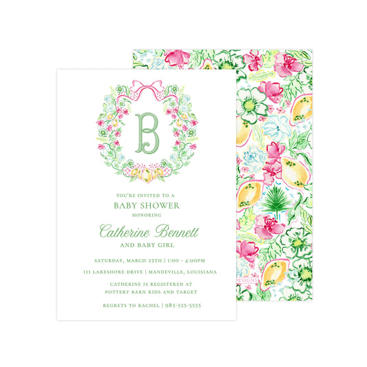 LIVE, LAUGH, LILY (CREST) | BABY SHOWER INVITATION