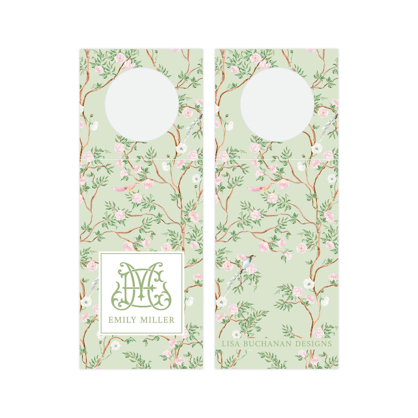 GREEN CHINOISERIE | WINE BOTTLE TAGS