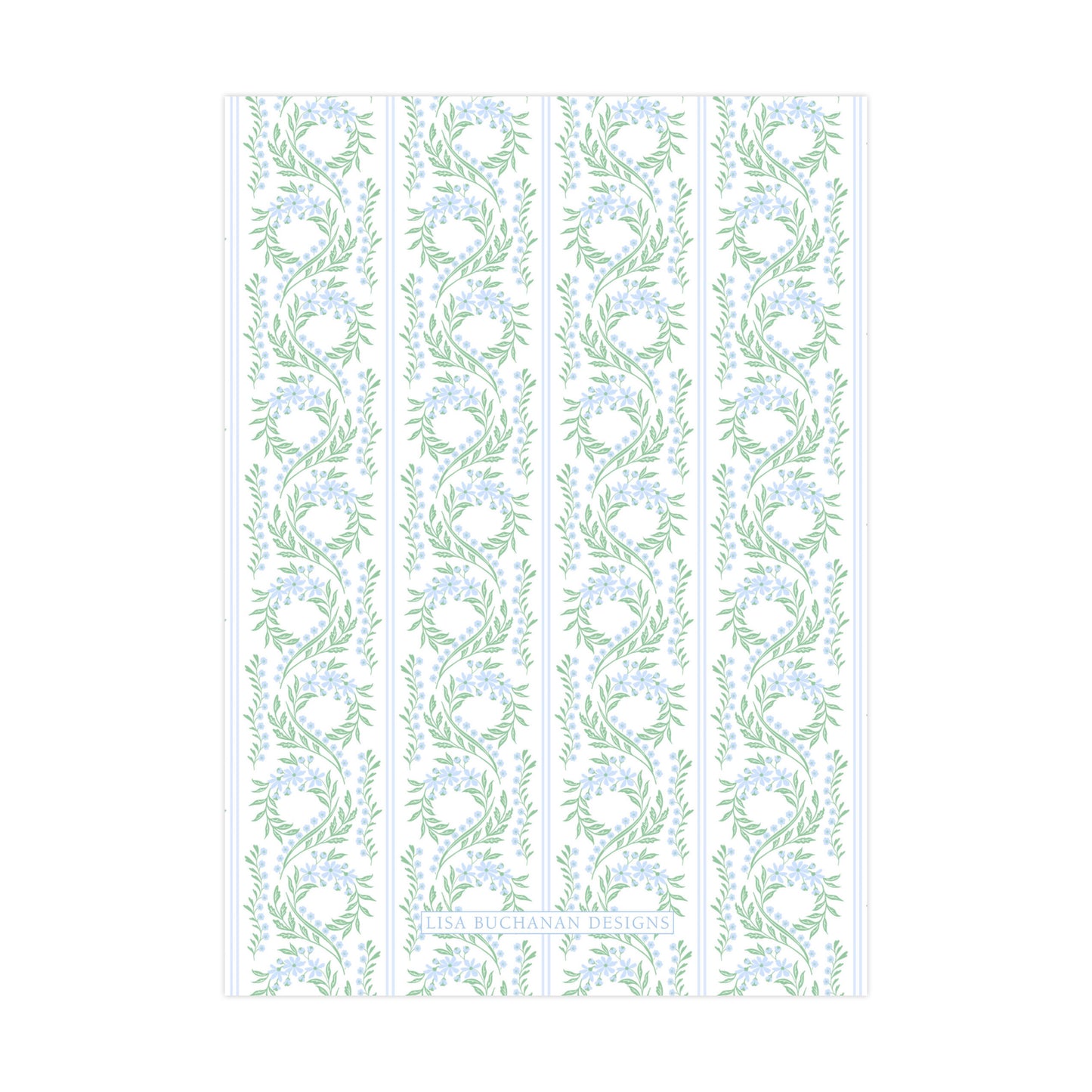 BLUE & GREEN FLORAL WREATH | BRIDAL SHOWER INVITATIONS