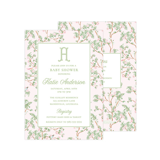PINK CHINOISERIE | BABY SHOWER INVITATION