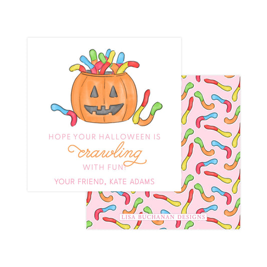 CREEPY, CRAWLY JACK-O-LANTERN (BOY) | GIFT TAGS & STICKERS