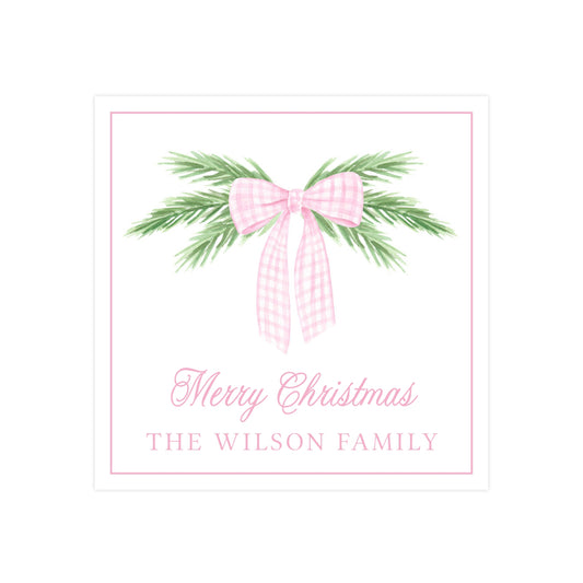 PINK GINGHAM BOW | CHRISTMAS GIFT TAGS