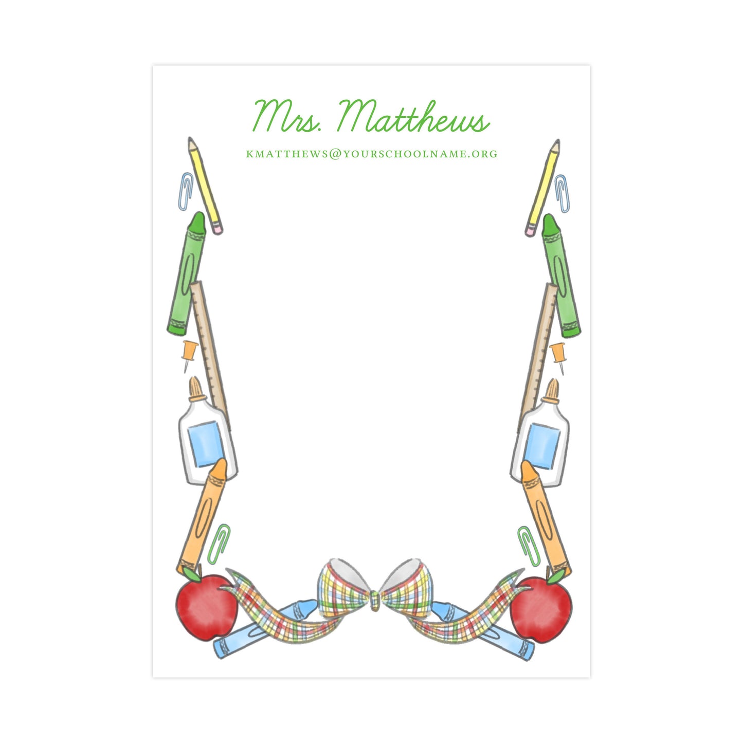 PRIMARY SCHOOL SUPPLIES CREST | 5" X 7" NOTEPAD