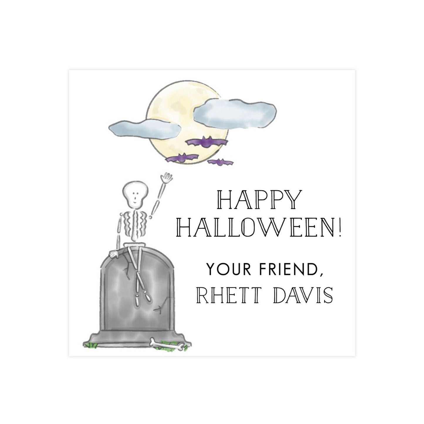 CEMETERY SKELETON | GIFT TAGS & STICKERS