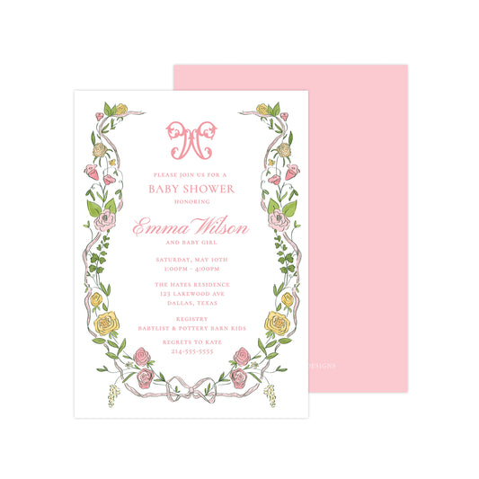 ROMANTIC FLORAL FRAME | BABY SHOWER INVITATION