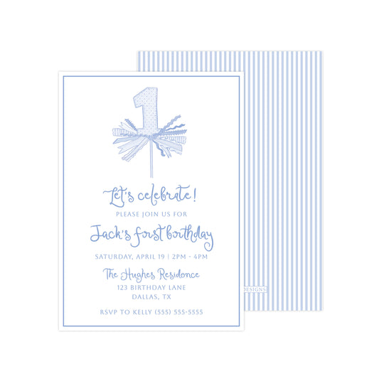 "BLUE" ONE TOPPER | INVITATIONS