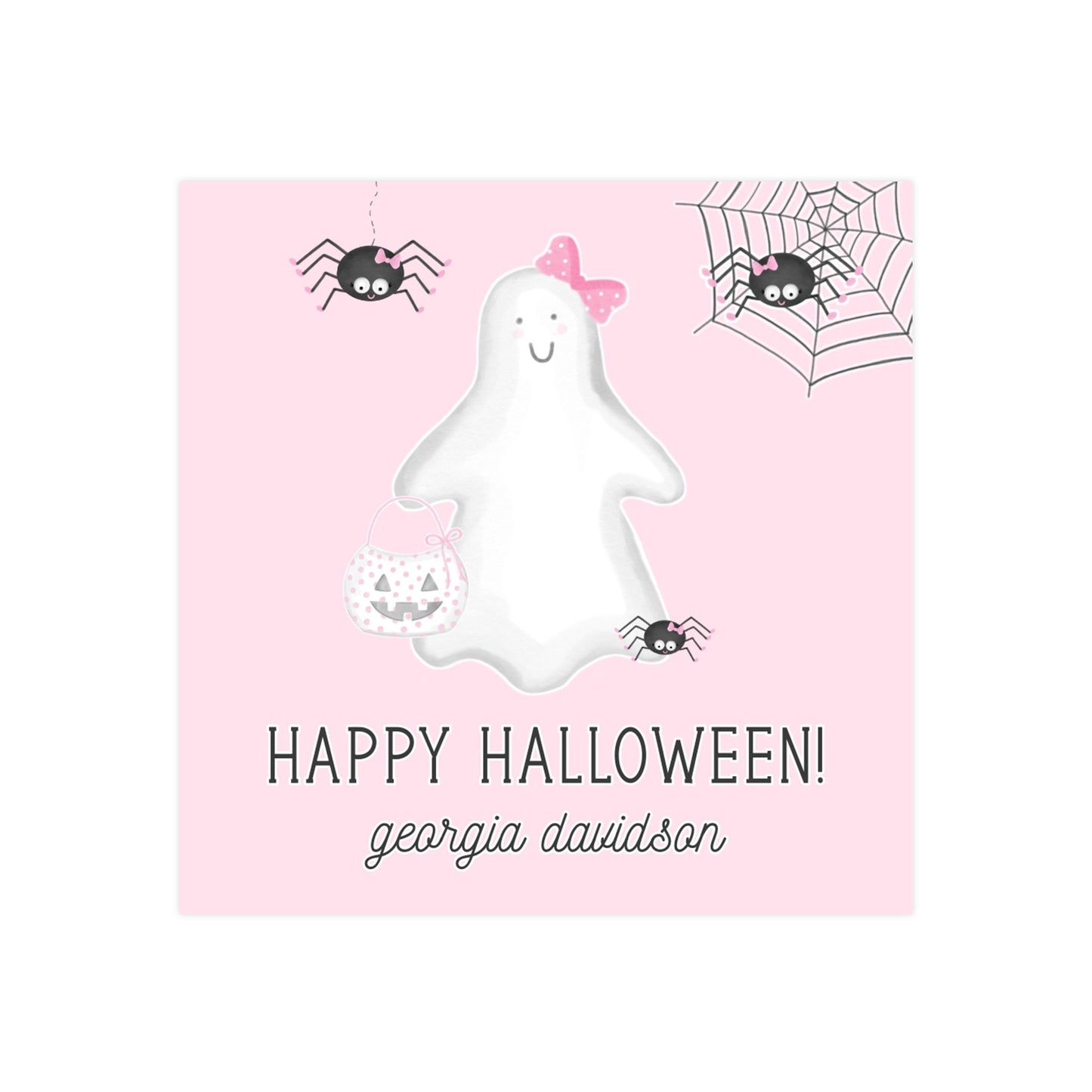 PINK HALLOWEEN GHOST FRIEND | GIFT TAGS & STICKERS