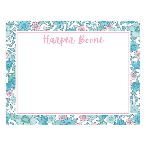 TURQUOISE FLORAL | NOTE CARDS