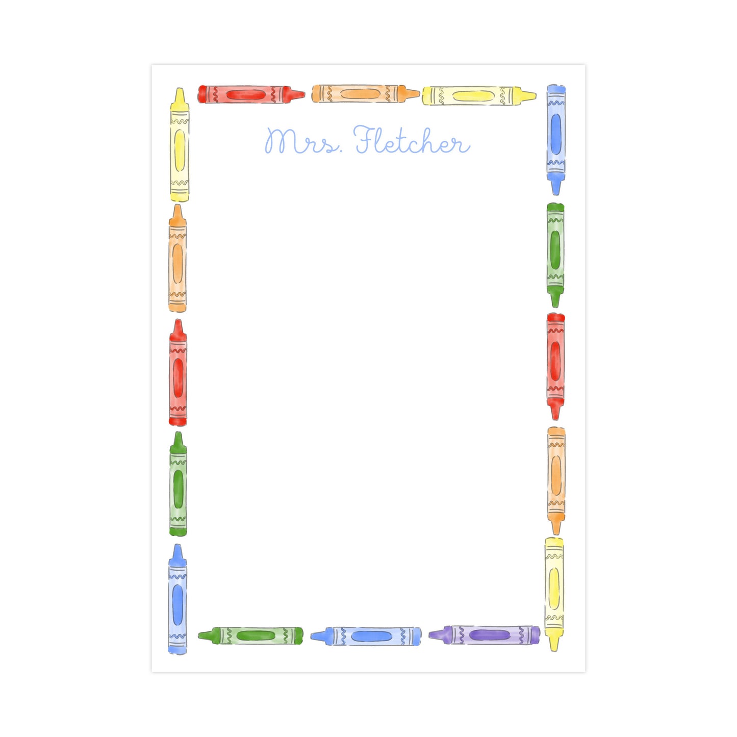 PRIMARY CRAYONS BORDER | 5" X 7" NOTEPAD