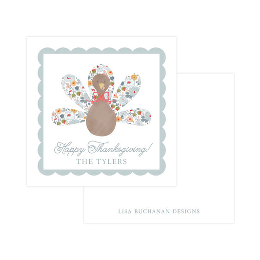 PINK FLORAL TURKEY | GIFT TAGS & STICKERS