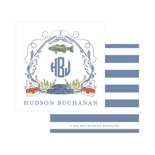 BASS FISHING CREST | GIFT TAGS OR STICKERS