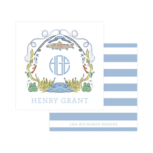 FLY FISHING CREST (MULTICOLOR) | GIFT TAGS OR STICKERS