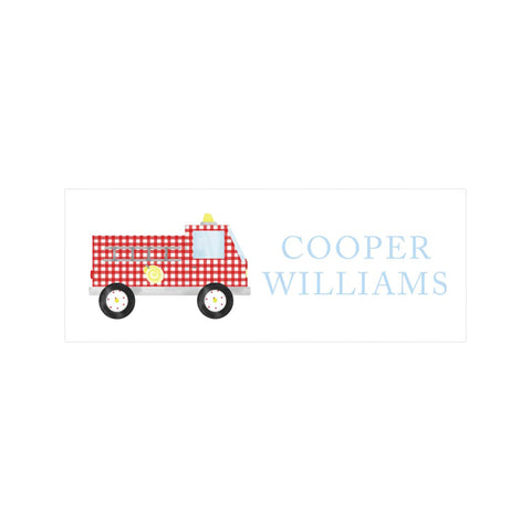 GINGHAM FIRETRUCK | LABELS & STICKERS