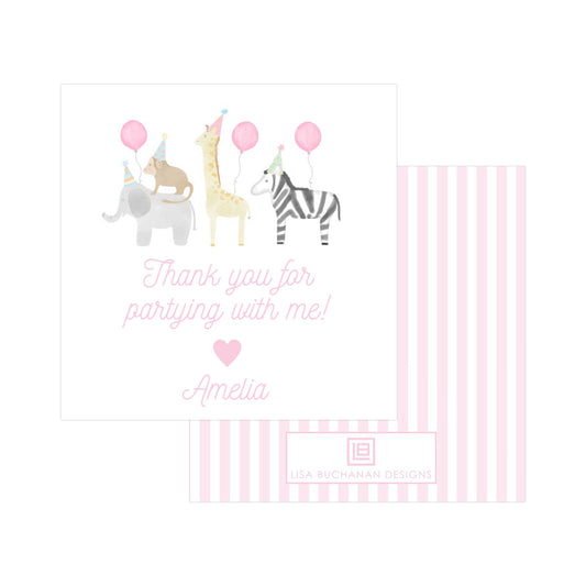 PINK PARTY ANIMALS | FAVOR TAGS