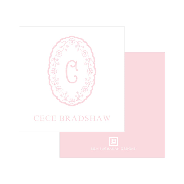 PINK FLORAL MONOGRAM | GIFT TAGS & STICKERS