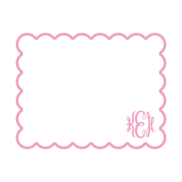 PINK MONOGRAM SCALLOP | NOTE CARDS