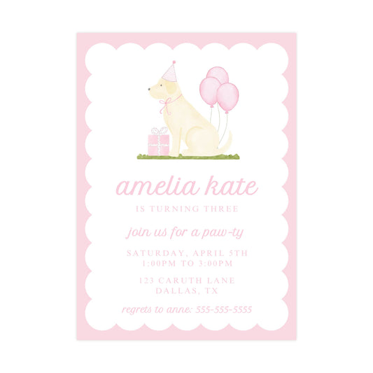 GIRL PUPPY PAW-TY | INVITATION