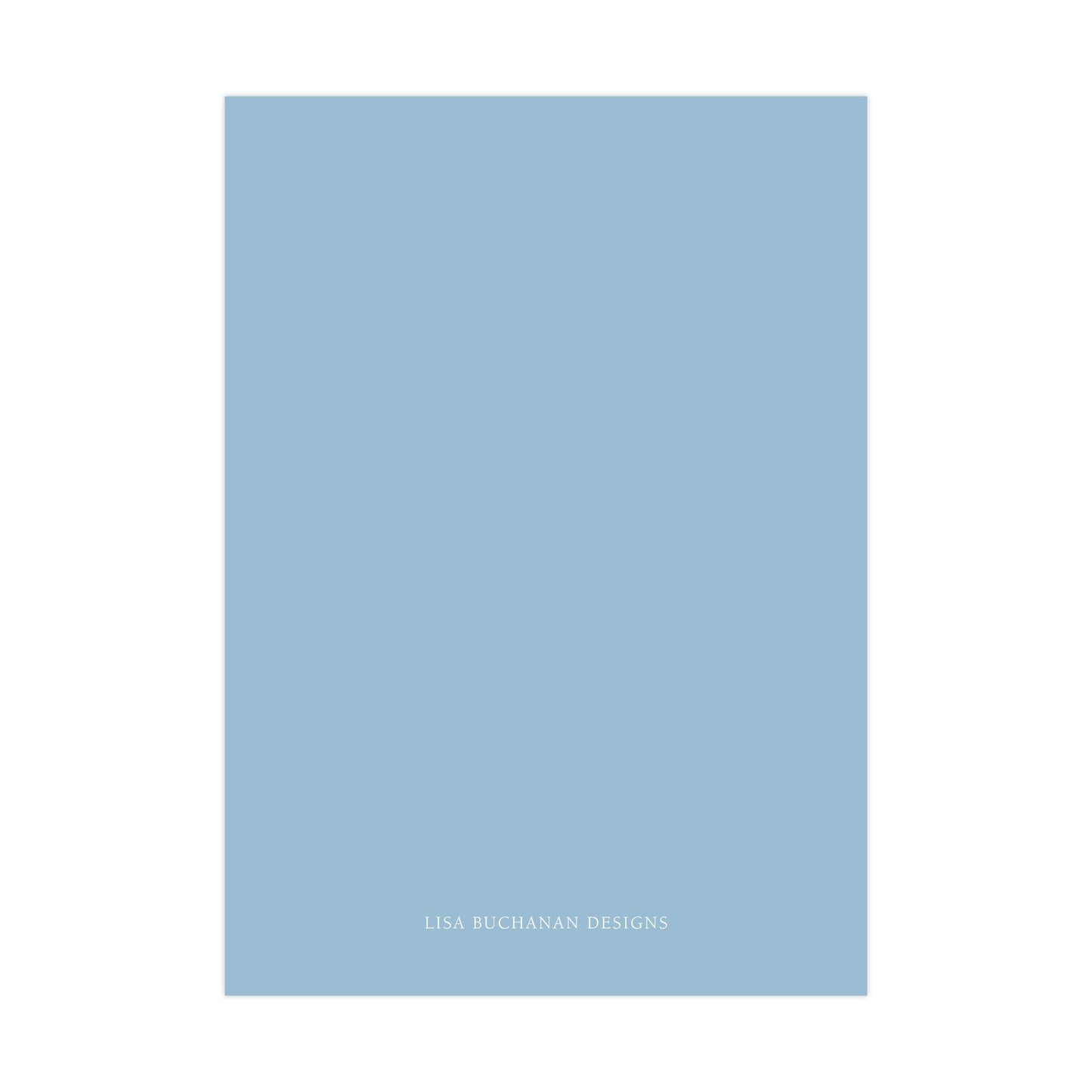 A simple, light blue square with the text &quot;LISA RICHMAN DESIGNS&quot; written in white at the bottom.