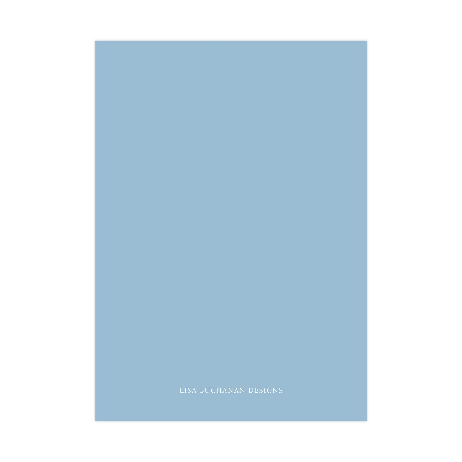 A simple, light blue square with the text &quot;LISA RICHMAN DESIGNS&quot; written in white at the bottom.