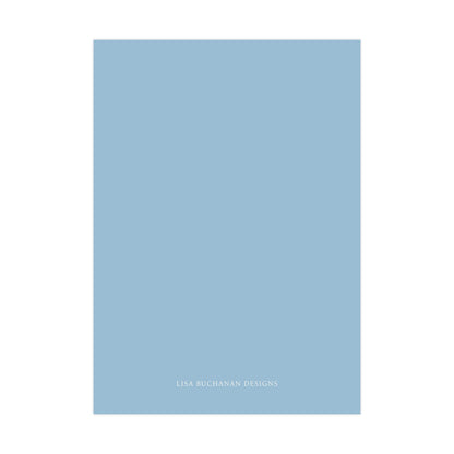 A simple, light blue square with the text &quot;LISA RICHMAN DESIGNS&quot; written in white at the bottom.