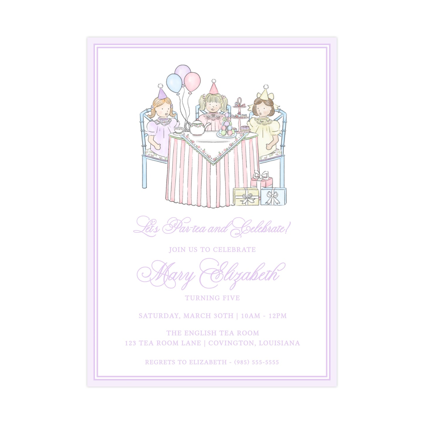 TEA PARTY (PURPLE) | INVITATIONS