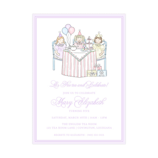 TEA PARTY (PURPLE) | INVITATIONS