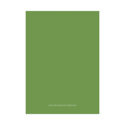 A plain green square with the text "LISA BUCKAN DESIGNS" written in white at the bottom.