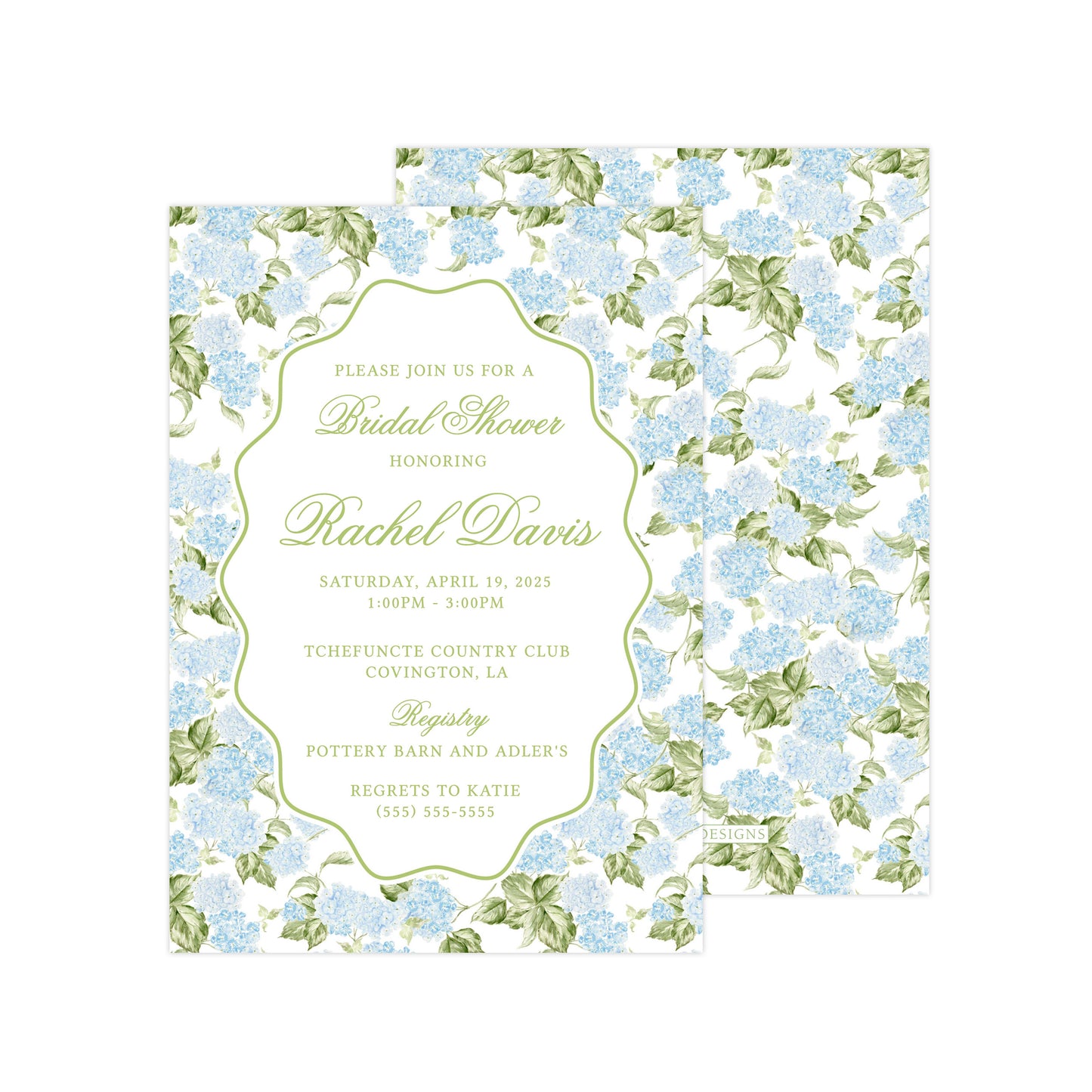 BLUE HYDRANGEA | BRIDAL SHOWER INVITATION