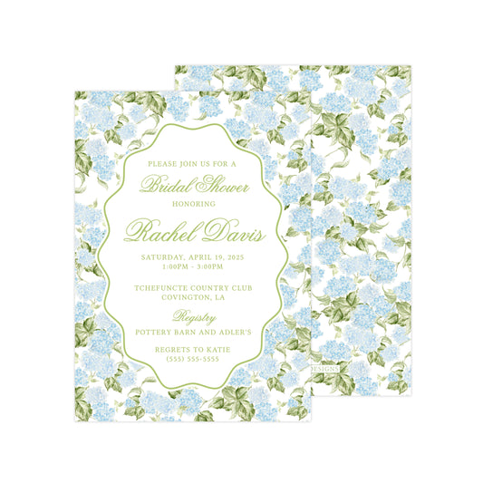 BLUE HYDRANGEA | BRIDAL SHOWER INVITATION