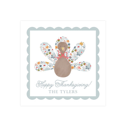 PINK FLORAL TURKEY | GIFT TAGS & STICKERS