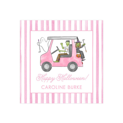 HALLOWEEN PINK GOLF CART | GIFT TAGS & STICKERS