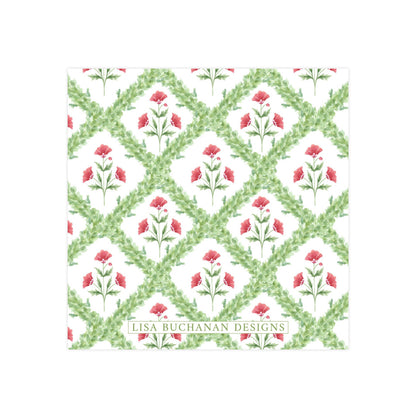 RED FLORAL LATTICE | CHRISTMAS GIFT TAGS