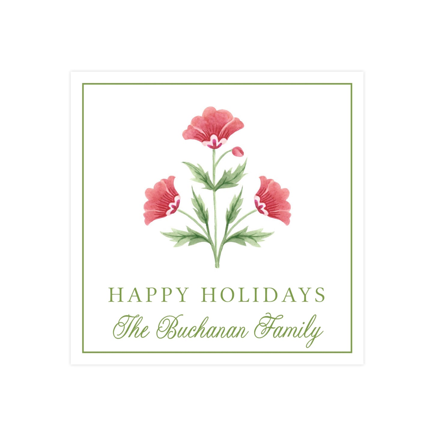 RED FLORAL LATTICE | CHRISTMAS GIFT TAGS