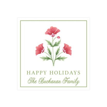 RED FLORAL LATTICE | CHRISTMAS GIFT TAGS