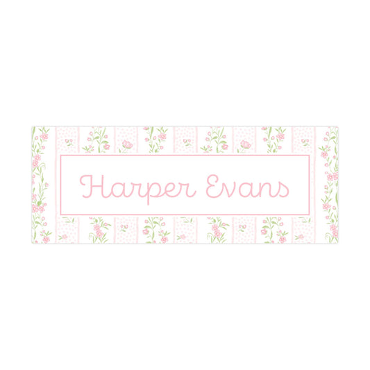 PINK FLORAL STRIPE | LABELS & STICKERS