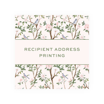 RECIPIENT ADDRESS PRINTING