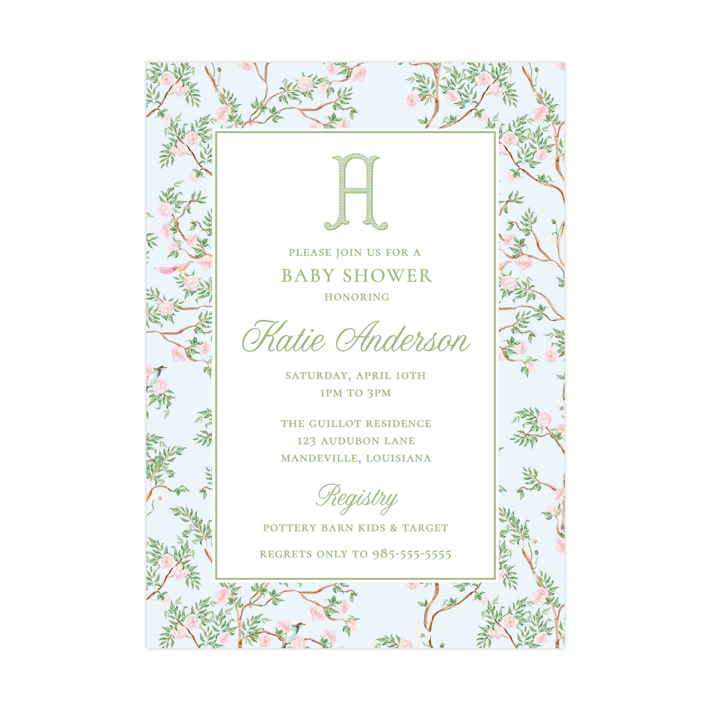 BLUE CHINOISERIE | BABY SHOWER INVITATION