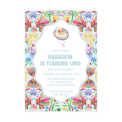 FIRST FIESTA (BLUE) | INVITATIONS