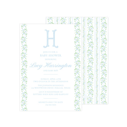 BLUE FLORAL | BABY SHOWER INVITATION